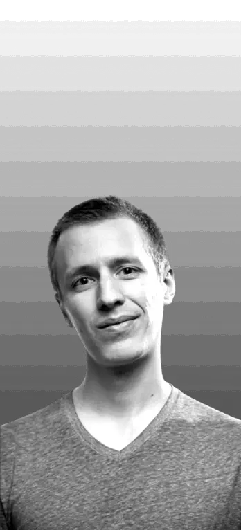 black and white closeup of adam keyes